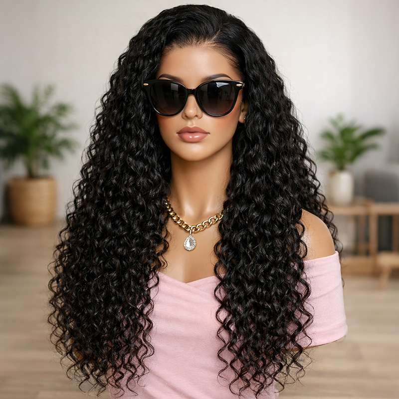 Raw Hair Curly 13x6 13x4 Glueless HD Lace Frontal Wig Deep Curly HD Wigs