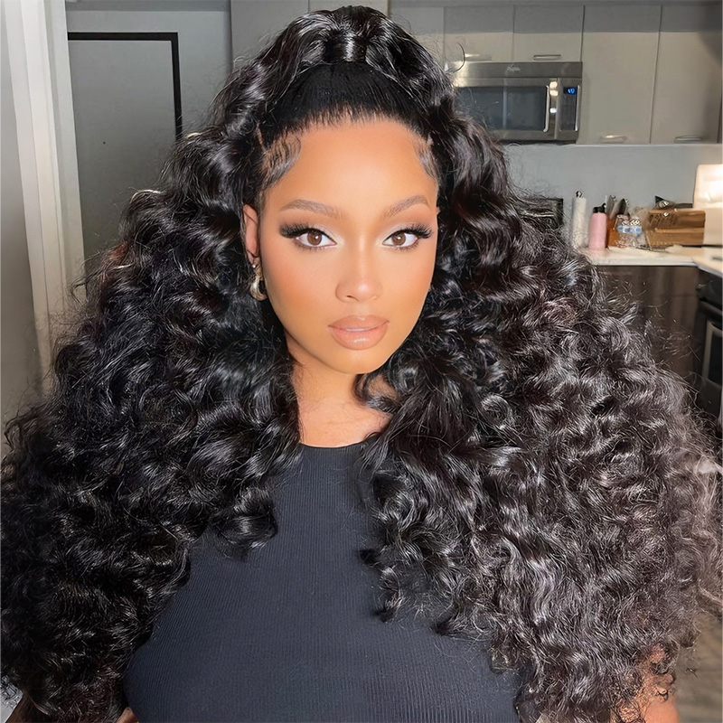 Raw Hair Deep Wave 4x4 5x5 6x6 7x7 HD Closure Wigs Classic Hairstyle