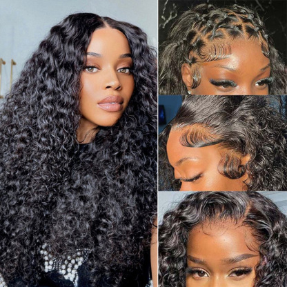 Raw Hair Glueless Water Wave Human Hair Wigs 13x4 Lace Frontal Wig Wet And Wavy Pre Plucked 13x6 HD Lace Wigs