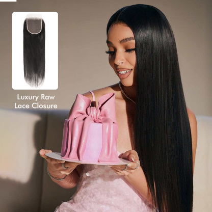 Luxury Raw Hair Straight  Lace Closure