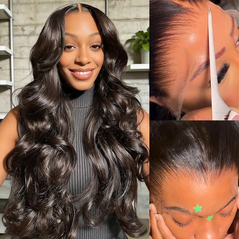 Raw Hair 13x4/13x6 HD Closure Wigs Body Wave Layered Wig  200% Density