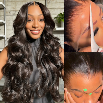 Raw Hair 13x4/13x6 HD Closure Wigs Body Wave Layered Wig  200% Density