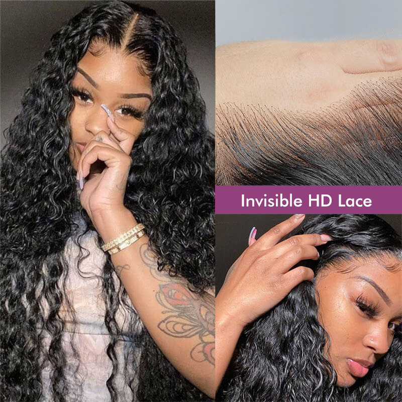 Raw Hair Glueless Water Wave Human Hair Wigs 13x4 Lace Frontal Wig Wet And Wavy Pre Plucked 13x6 HD Lace Wigs