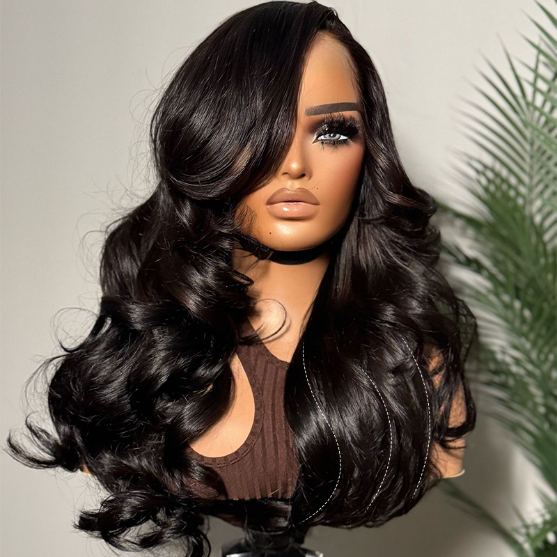 Raw Hair HD Closure Wig Body Wave with cap 4x4 5x5 6x6 7x7 Thin Film Lace Wig