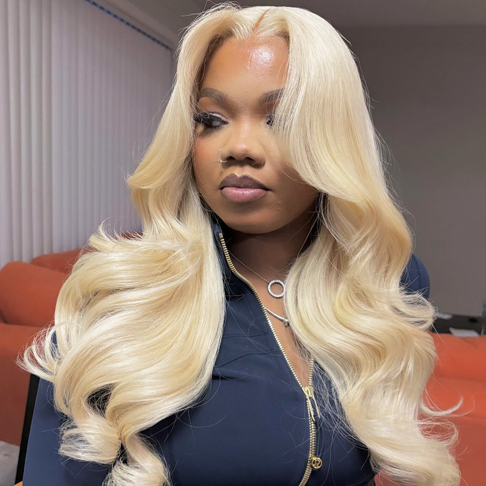 Raw Hair & Virgin Hair Body Wave 613 Blonde 2x6 HD Closure Wig
