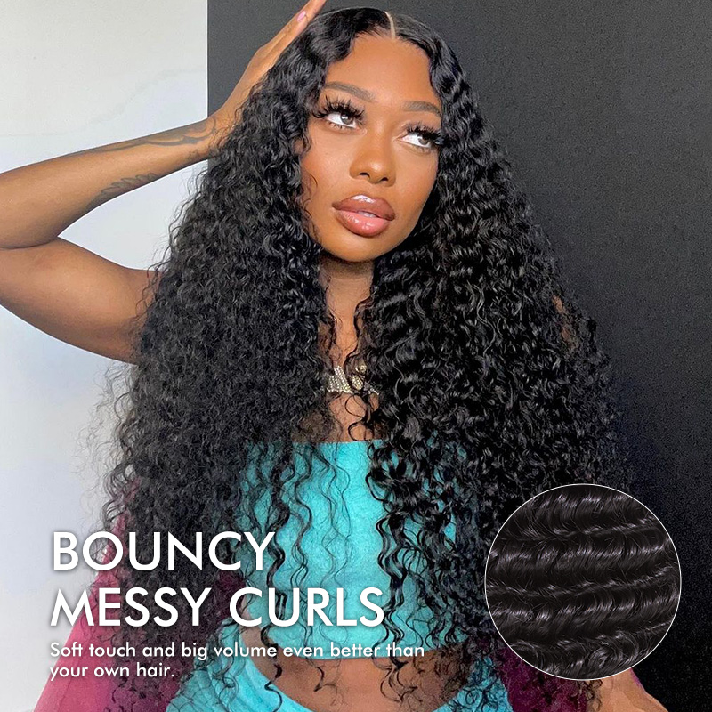 Raw Hair Curly 13x6 13x4 Glueless HD Lace Frontal Wig Deep Curly HD Wigs