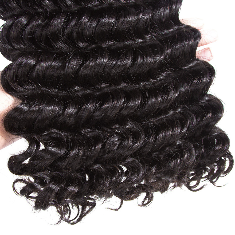 Raw human hair Deep Wave Hair bundle wholesale unprocessed hair bundle deal 1 bundle/ 3 bundle /4 bundle