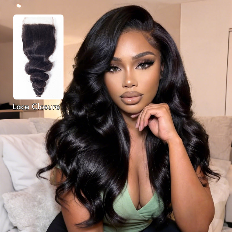 Luxury Raw Hair Loose WAVE Lace Closure