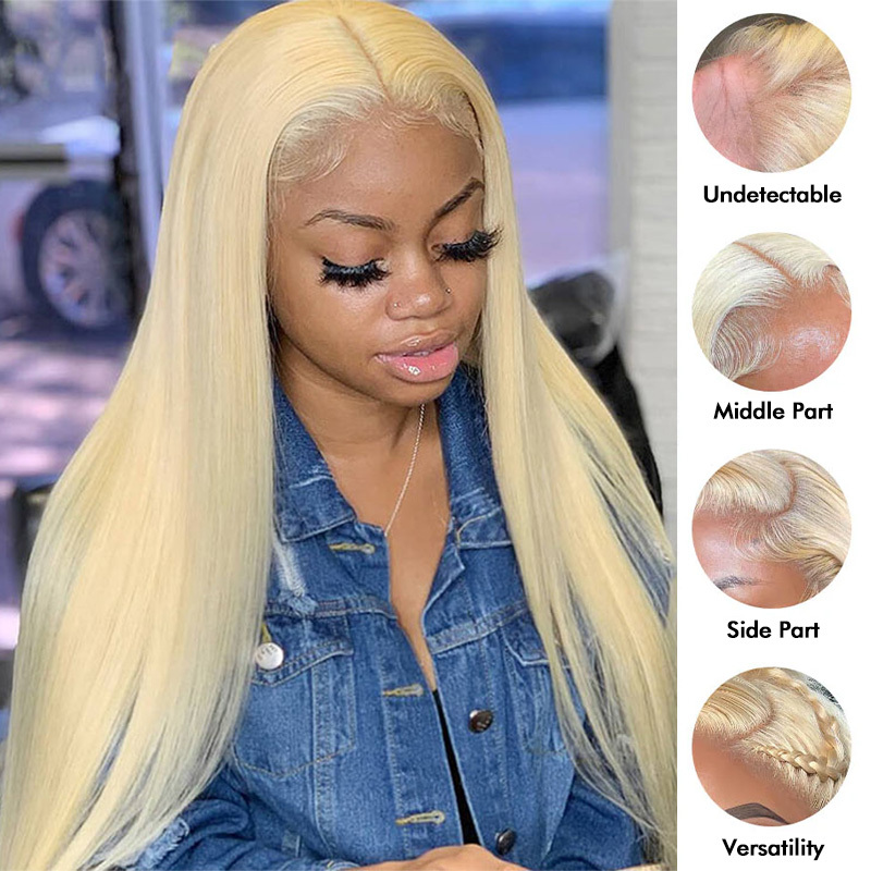 Raw Hair 613 Blonde Frontal & Closure Wig Straight HD Glueless Wigs