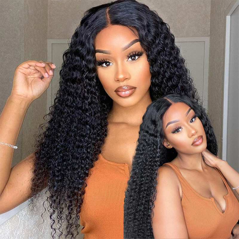 Raw Hair Curly 13x6 13x4 Glueless HD Lace Frontal Wig Deep Curly HD Wigs