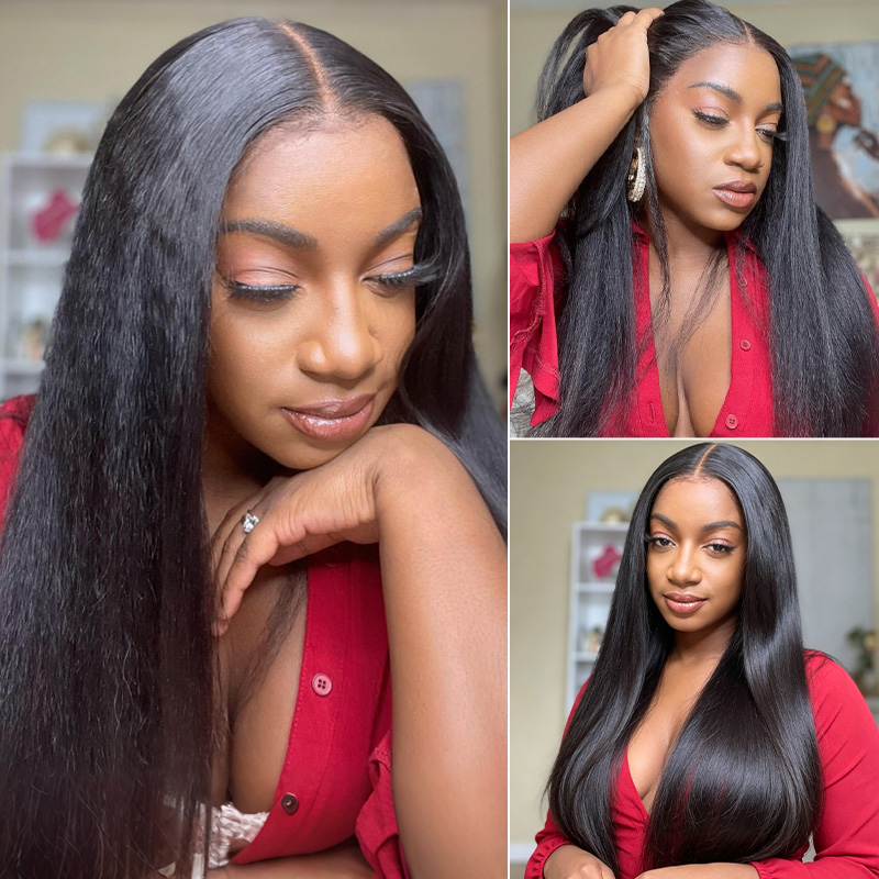 Burmese Hair Kinky Straight Lace Closure