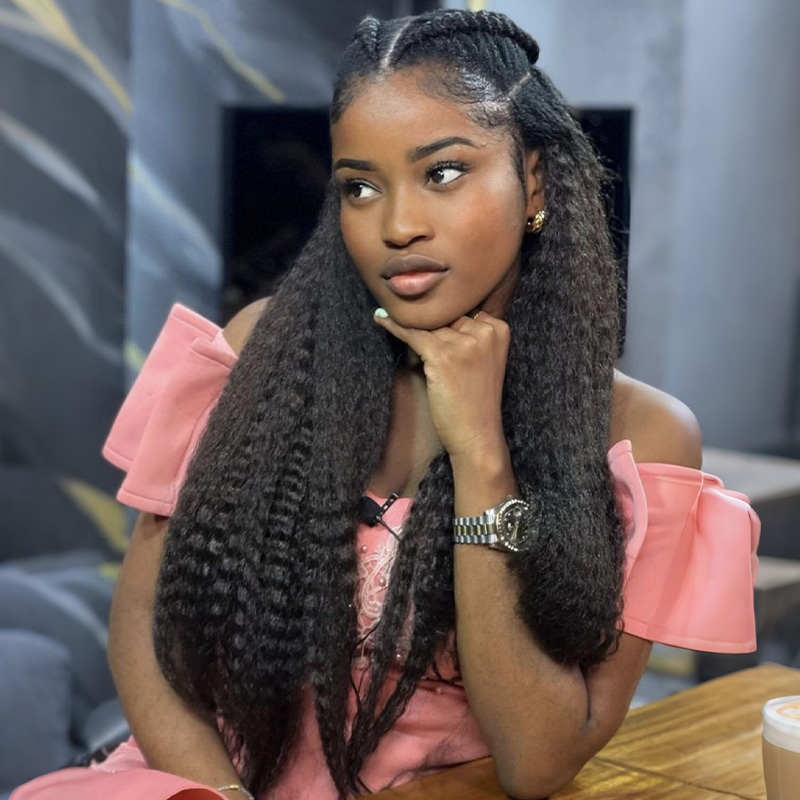 Burmese Hair kinky Straight Lace Frontal