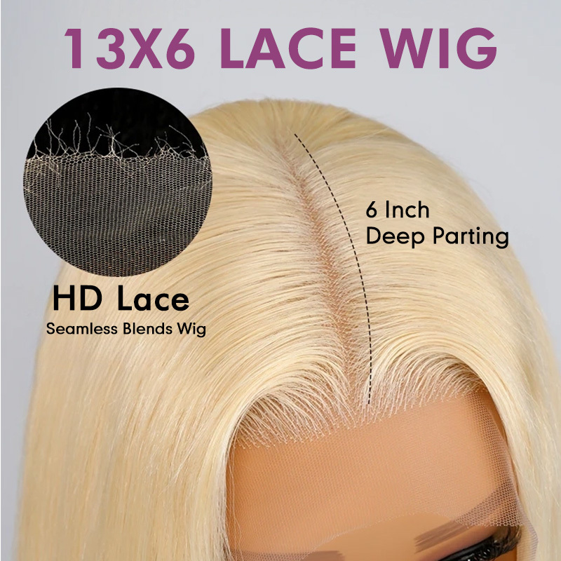 Raw Hair 613 Blonde Frontal & Closure Wig Straight HD Glueless Wigs