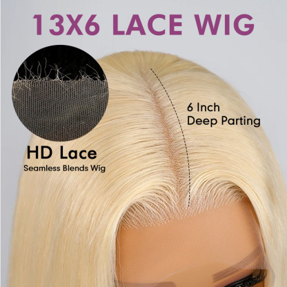 Raw Hair 613 Blonde Frontal & Closure Wig Straight HD Glueless Wigs