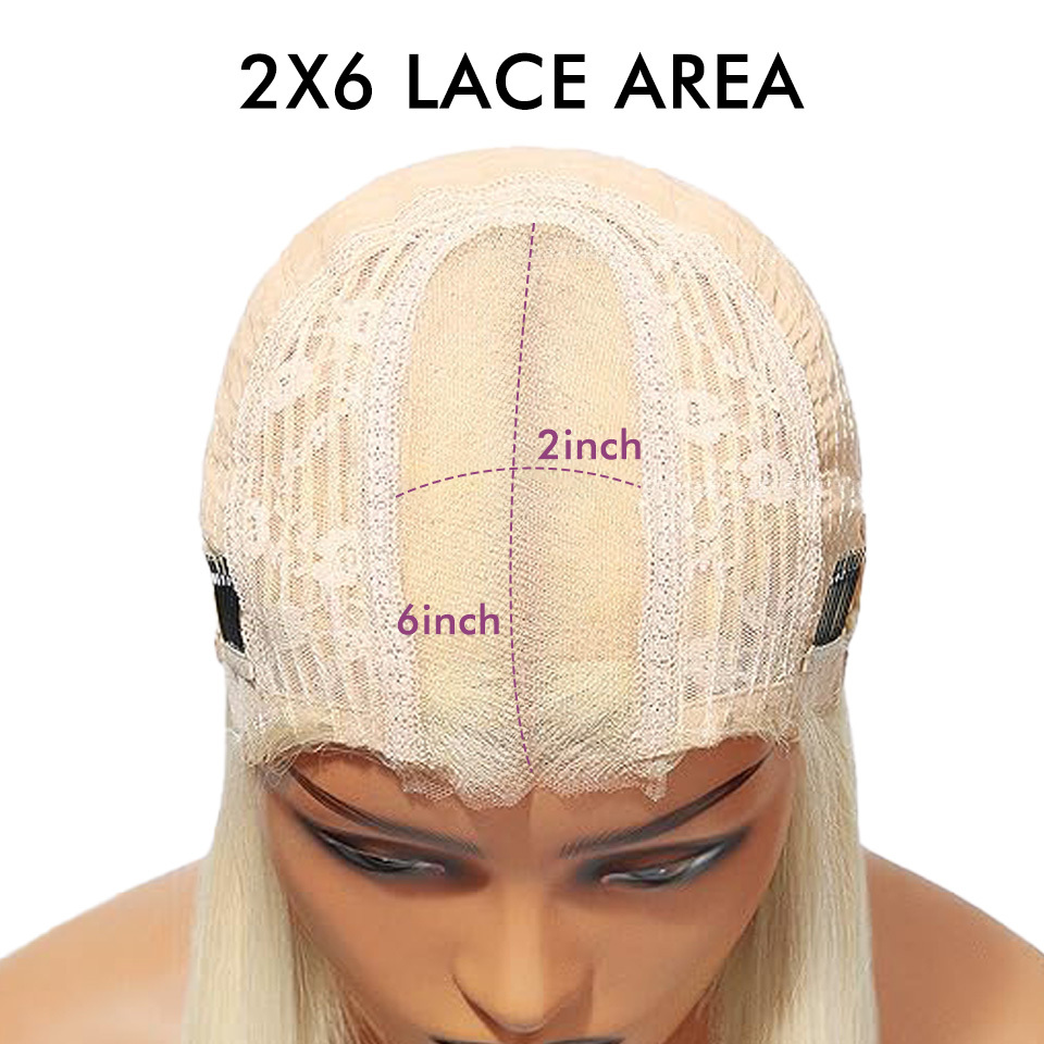 Raw Hair & Virgin Hair Straight 613 Blonde 2x6 HD Closure Wig