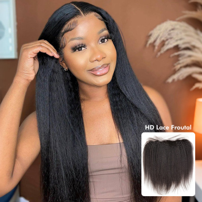 Burmese Hair kinky Straight Lace Frontal