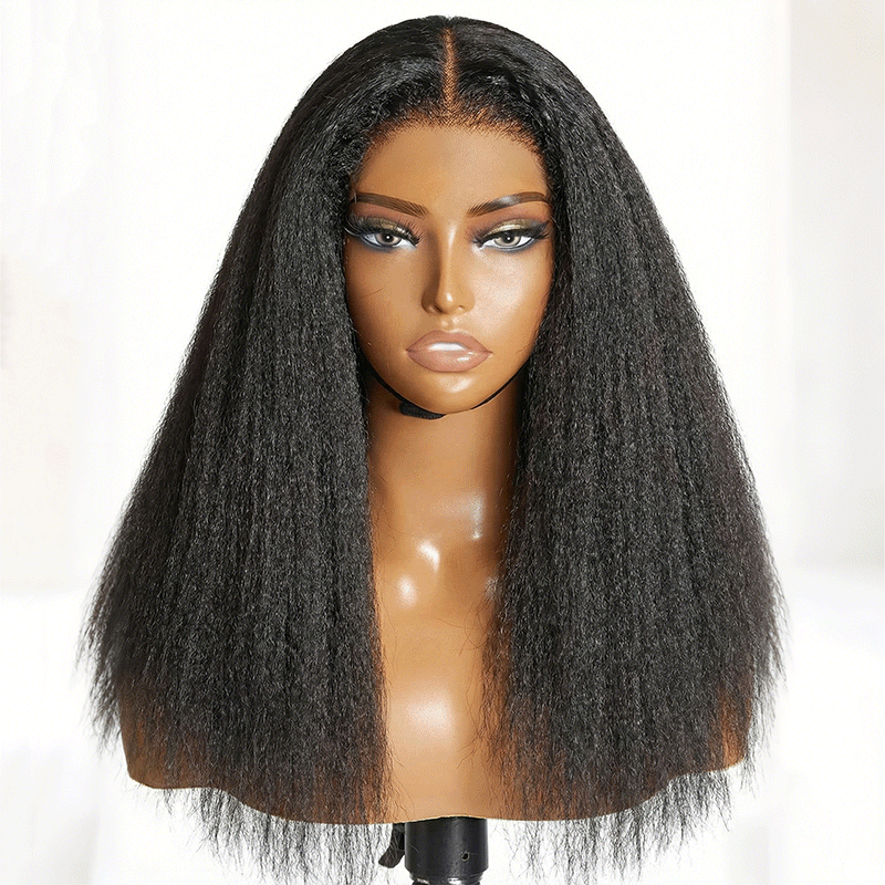 Raw Hair Natural Hairline Kinky Straight Hair 13x6 13x4 HD Lace Forntal Human Hair Wig Free Part