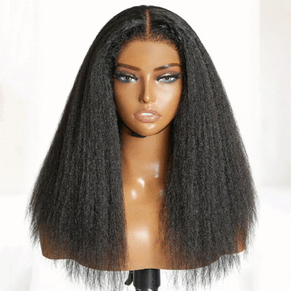 Raw Hair Natural Hairline Kinky Straight Hair 13x6 13x4 HD Lace Forntal Human Hair Wig Free Part