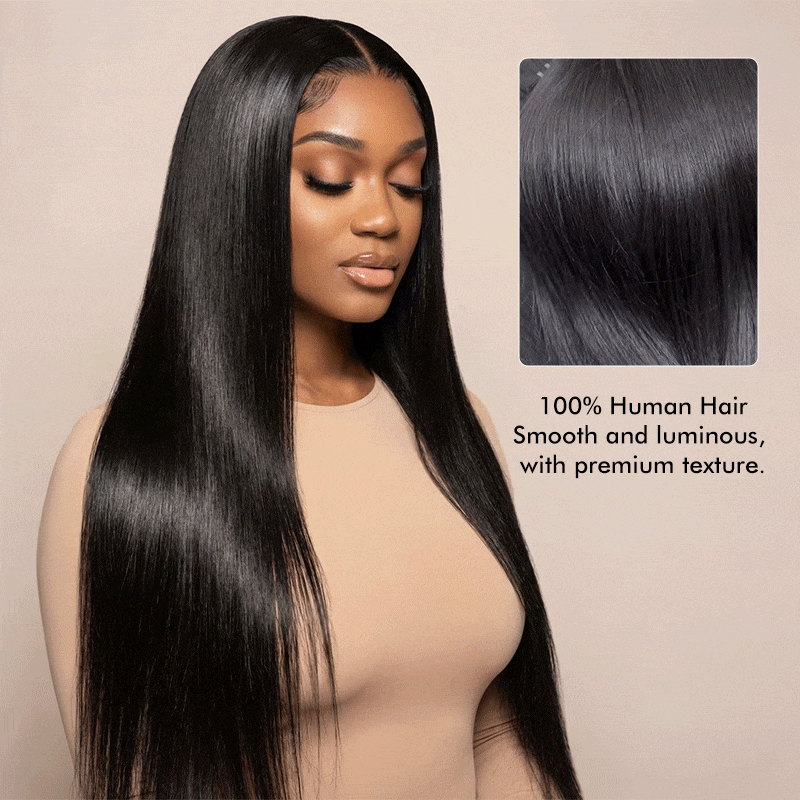 Raw Hair Glueless Wig 2x6 HD Closure Wigs Straight Film HD Lace Wigs