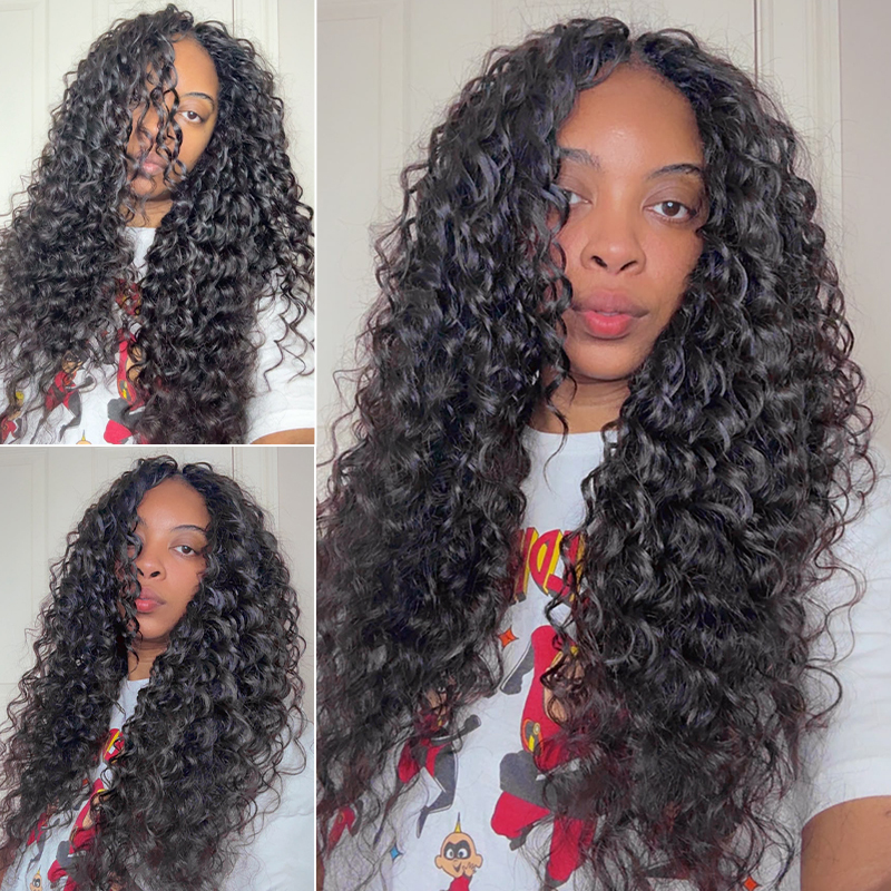 Pre-Separated Feather Crochet Human Hair for Miracle Knots Boho Braids | Deep Wave, Burmese Curly Protective Style 