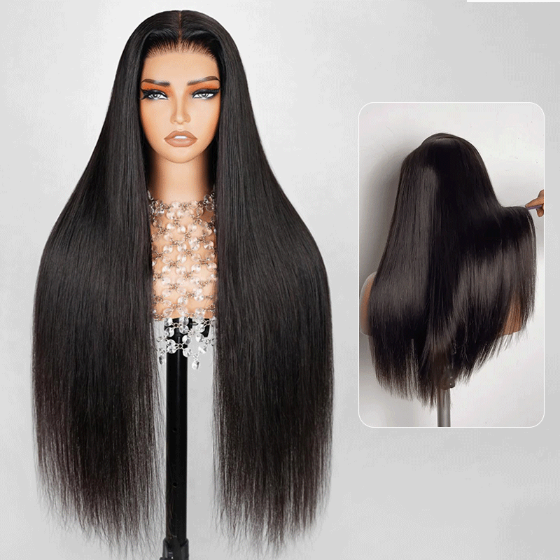 Raw Hair Straight Lace Frontal Wigs Glueless Human Hair Wigs Pre Plucked HD 13x6 13x4 200% Density Wig