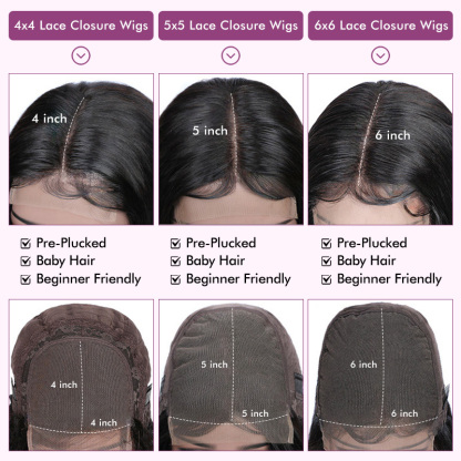 Raw Hair HD Closure Wig Body Wave with cap 4x4 5x5 6x6 7x7 Thin Film Lace Wig