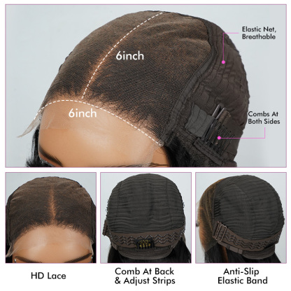 Raw Hair HD Closure Wig Body Wave with cap 4x4 5x5 6x6 7x7 Thin Film Lace Wig