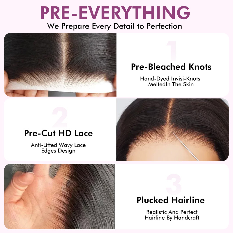 Raw Hair Natural Hairline Kinky Straight Hair 13x6 13x4 HD Lace Forntal Human Hair Wig Free Part