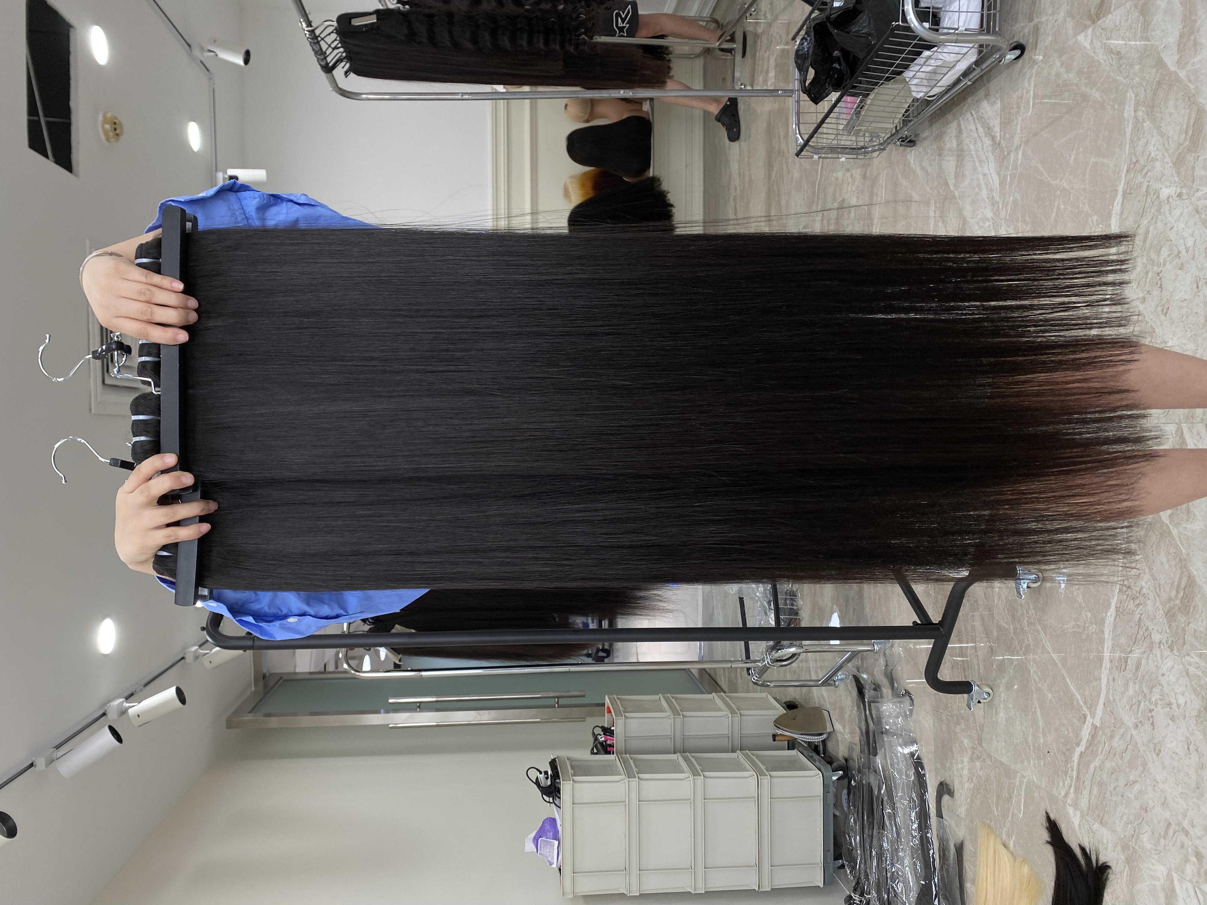 High quality raw hair double pulled tresses from a donor