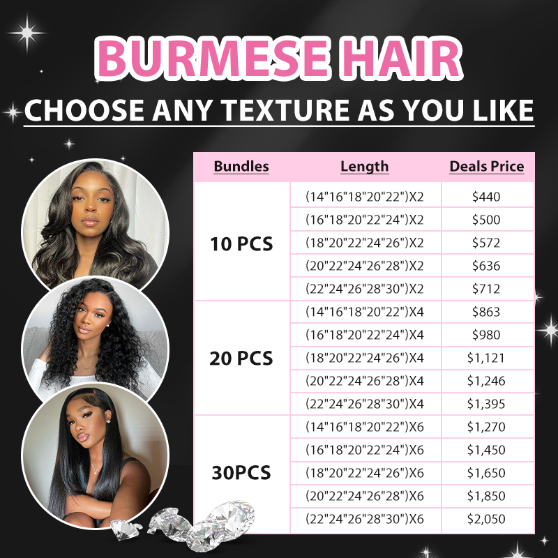Top quality luxury Burmese hair bundles wholesale! natural color