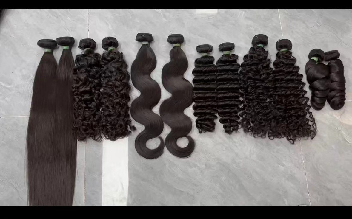 High quality raw hair double pulled tresses from a donor