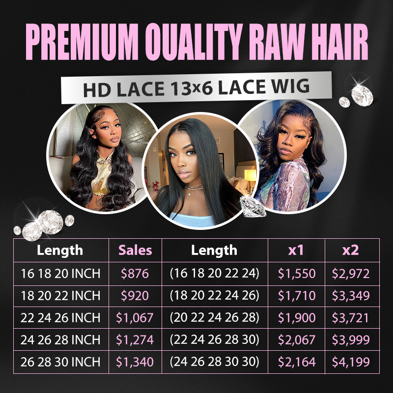 Raw Hair Wigs Wholesale HD 13*6 Lace Wigs