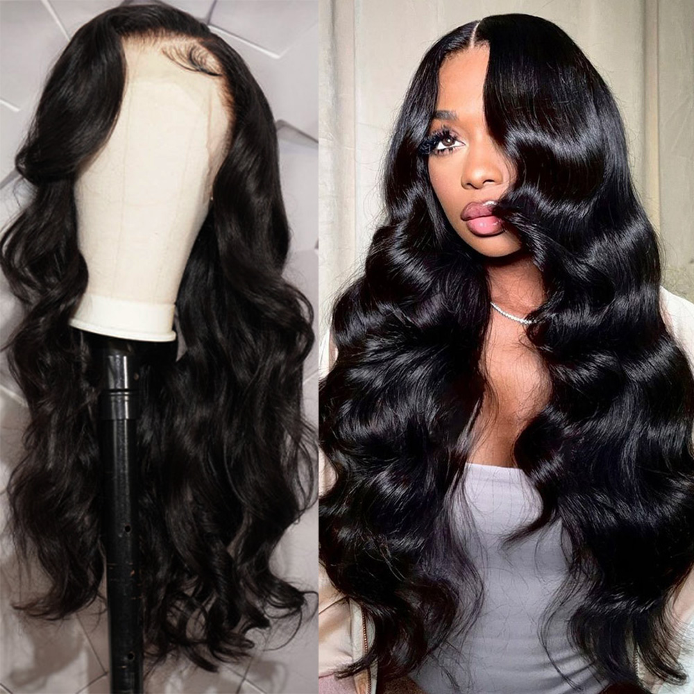 Raw Hair HD Closure Wig Body Wave with cap 4x4 5x5 6x6 7x7 Thin Film Lace Wig