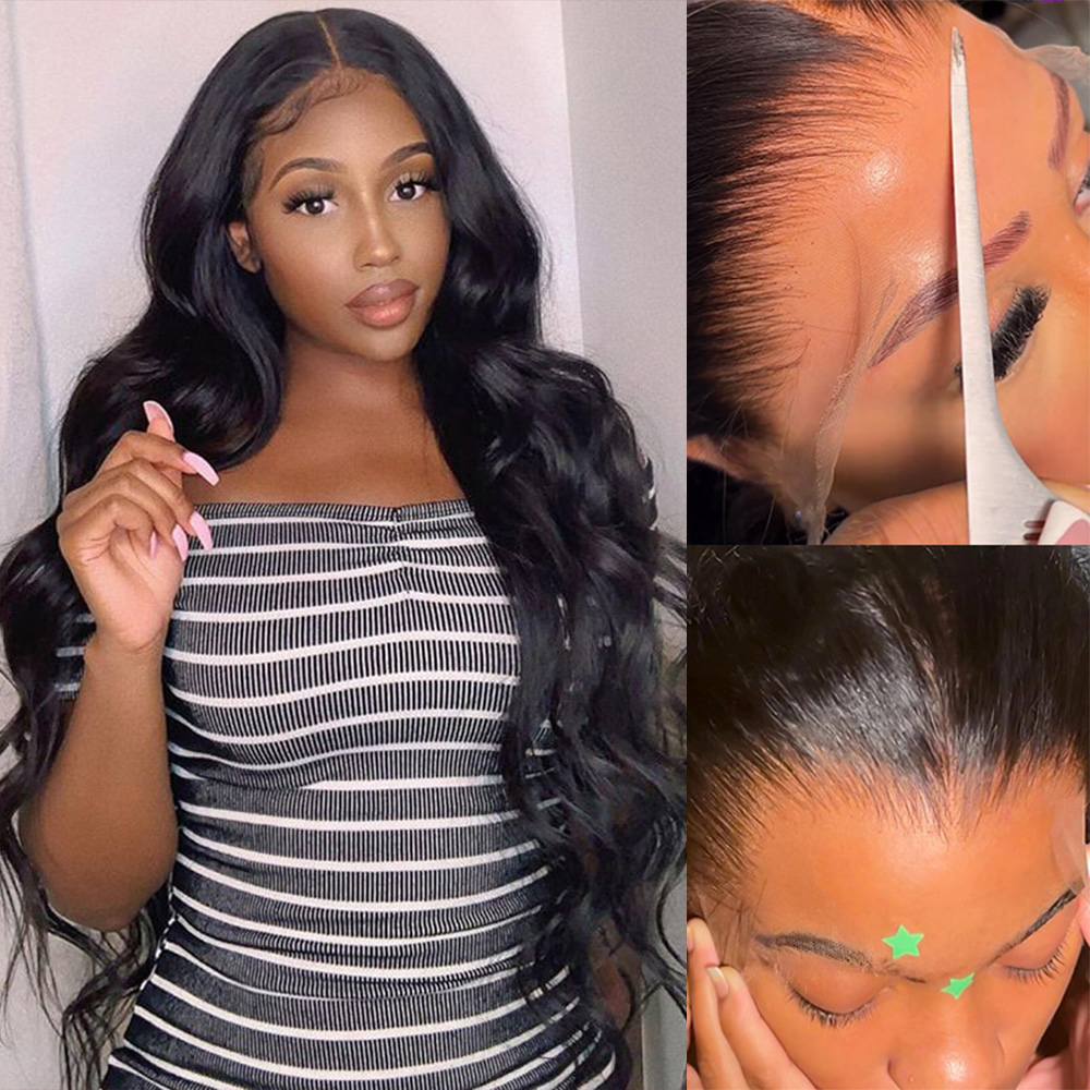 Raw Hair HD Closure Wig Body Wave with cap 4x4 5x5 6x6 7x7 Thin Film Lace Wig