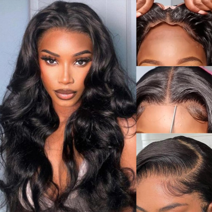 Raw Hair HD Closure Wig Body Wave with cap 4x4 5x5 6x6 7x7 Thin Film Lace Wig