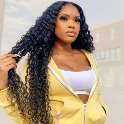 Raw Hair Deep Wave Wigs 13x4 13x6 Frontal Wig Pineapple Wave HD Frontal Wig