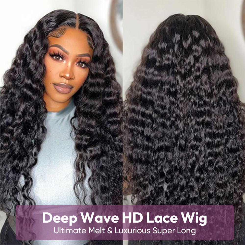 Raw Hair Deep Wave Wigs 13x4 13x6 Frontal Wig Pineapple Wave HD Frontal Wig
