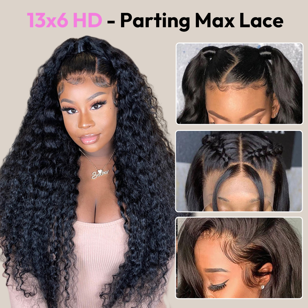 Raw Hair Deep Wave Wigs 13x4 13x6 Frontal Wig Pineapple Wave HD Frontal Wig