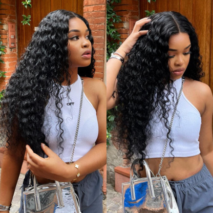 Raw Hair Deep Wave Wigs 13x4 13x6 Frontal Wig Pineapple Wave HD Frontal Wig