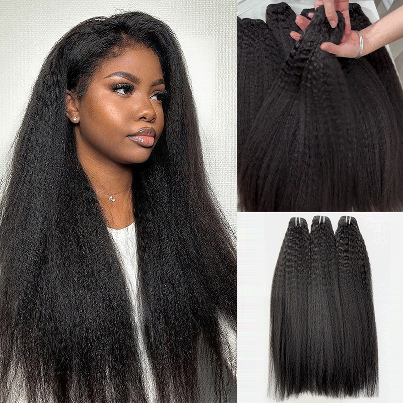 Raw top grade Kinky Straight bundles wholesale unprocessed hair bundles deal 1 bundle/ 3 bundle /4 bundle