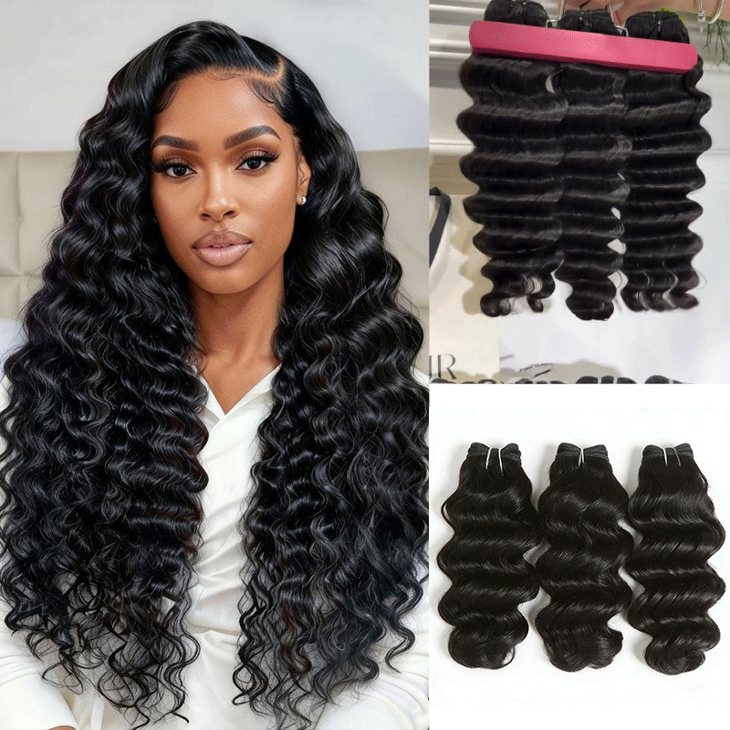 Raw hair Loose deep wave top grade wholesale Unprocessed Hair Bulk Bundles deal 1 bundle/ 3 bundle /4 bundle