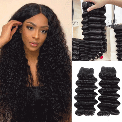 Raw human hair Deep Wave Hair bundle wholesale unprocessed hair bundle deal 1 bundle/ 3 bundle /4 bundle
