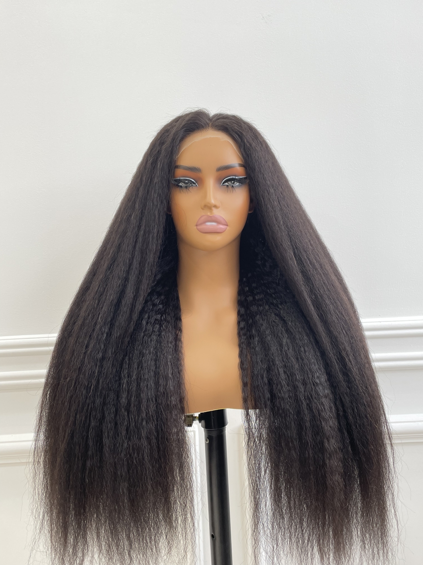 Raw Hair Natural Hairline Kinky Straight Hair 13x6 13x4 HD Lace Forntal Human Hair Wig Free Part