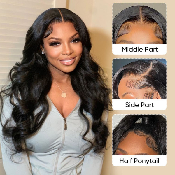 Raw Hair 13x4/13x6 HD Closure Wigs Body Wave Layered Wig  200% Density