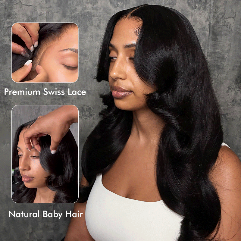 Doris hair Raw Hair 13x4 HD Closure Wigs Body Wave Layered Wig  250% Density ads