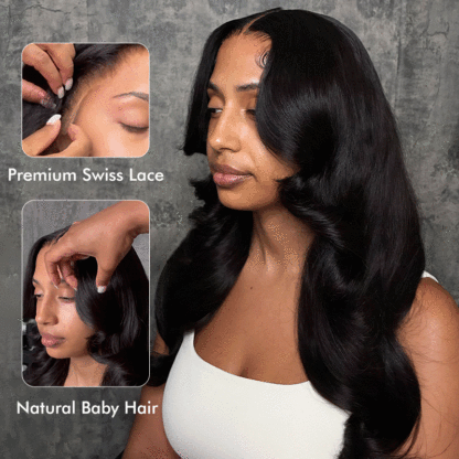 Doris hair Raw Hair 13x4 HD Closure Wigs Body Wave Layered Wig  250% Density ads