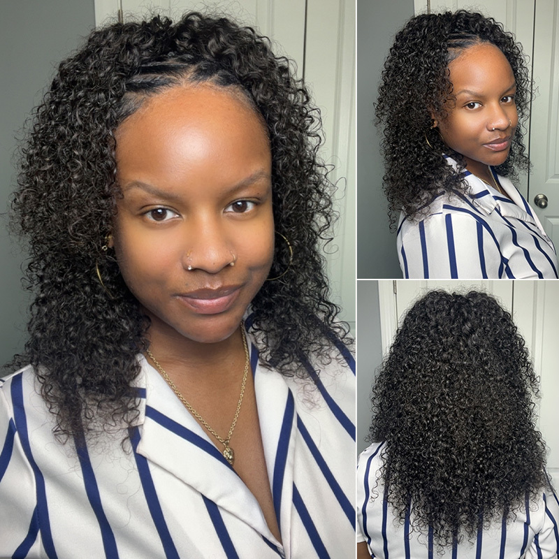 Pre-Separated Feather Crochet Human Hair for Miracle Knots Boho Braids | Deep Wave, Burmese Curly Protective Style 