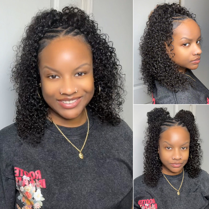 Pre-Separated Feather Crochet Human Hair for Miracle Knots Boho Braids | Deep Wave, Burmese Curly Protective Style 