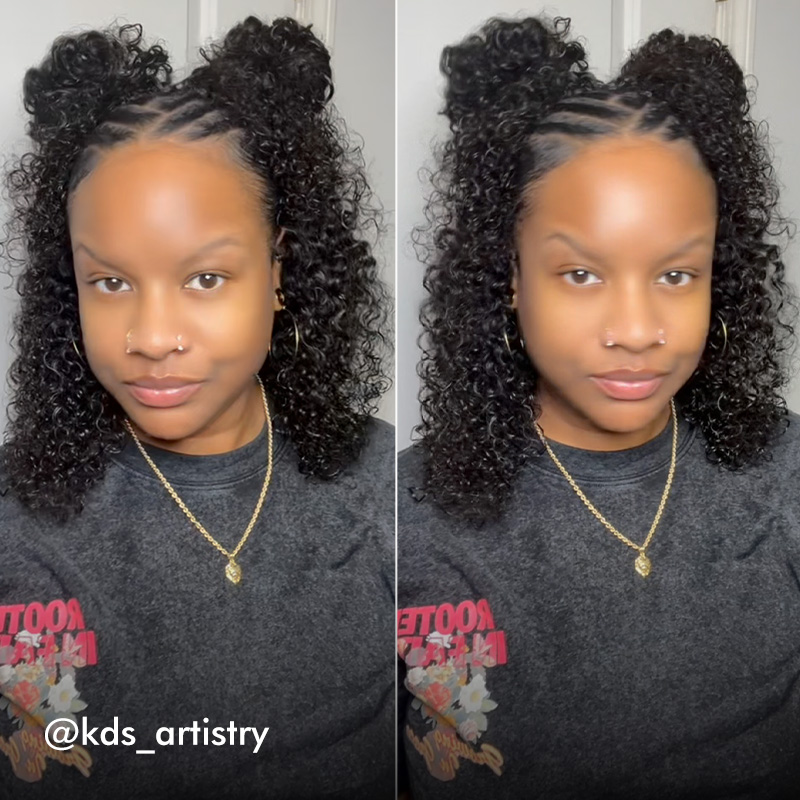 Pre-Separated Feather Crochet Human Hair for Miracle Knots Boho Braids | Deep Wave, Burmese Curly Protective Style 
