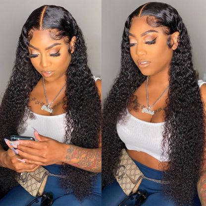 Raw Hair Curly 13x6 13x4 Glueless HD Lace Frontal Wig Deep Curly HD Wigs